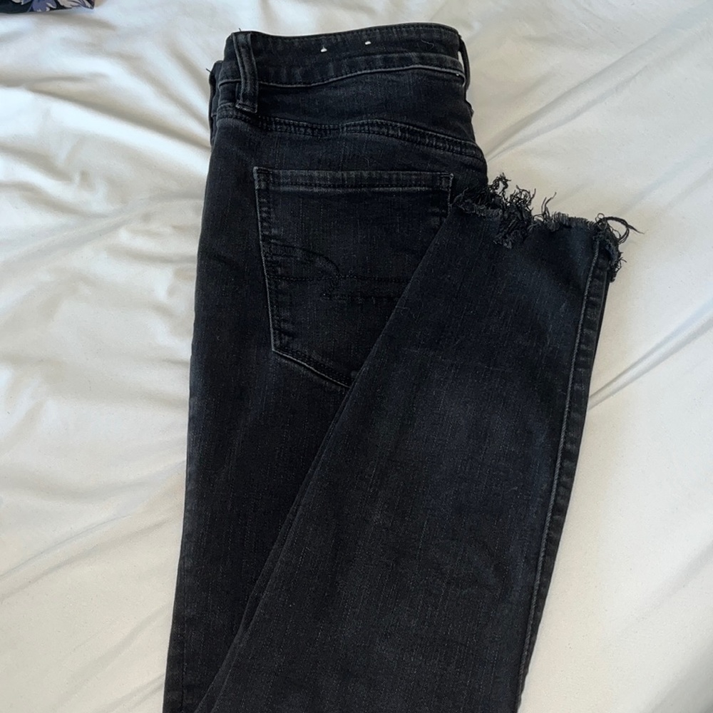 American eagle black ripped jeans